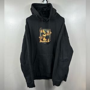 PLEASURES Burn Hoodie Mona Lisa Black Size XL